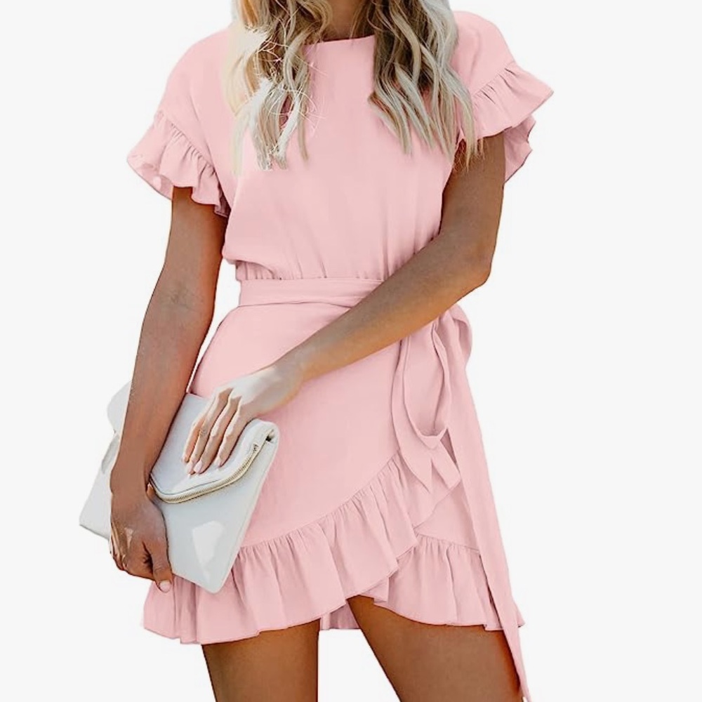 Pink Tie Waist Dress | XL